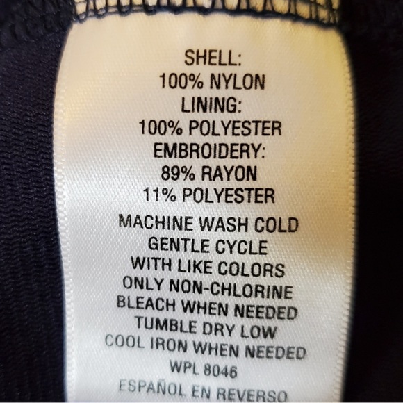 Style & Co Boho Lace Embroidered Floral Tiered Blue Blouse Size L - Picture 7 of 7